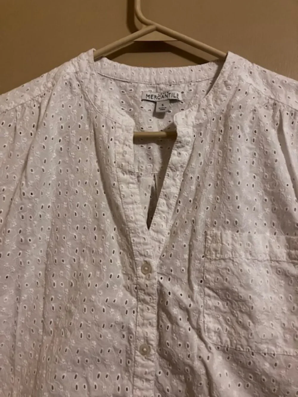 J. Crew Mercantile White Eyelet Top